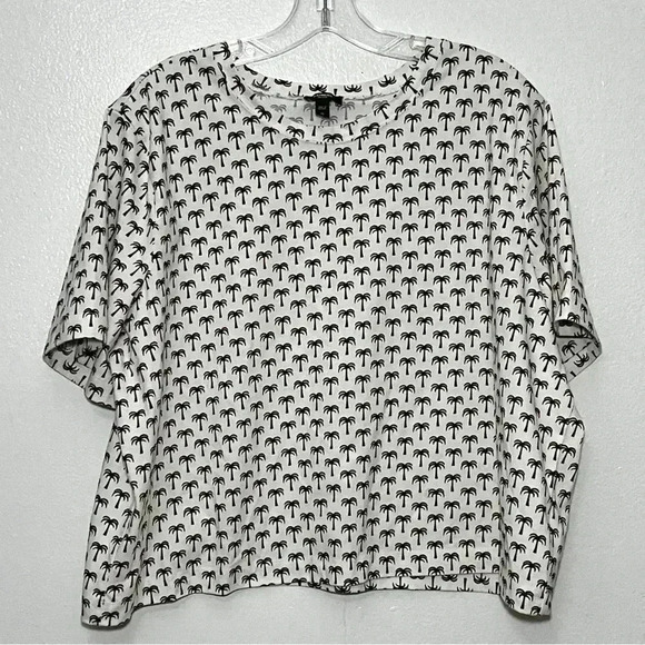 EXPRESS RELAXED Palm Tree Cropped Tee | size XL - Picture 1 of 3